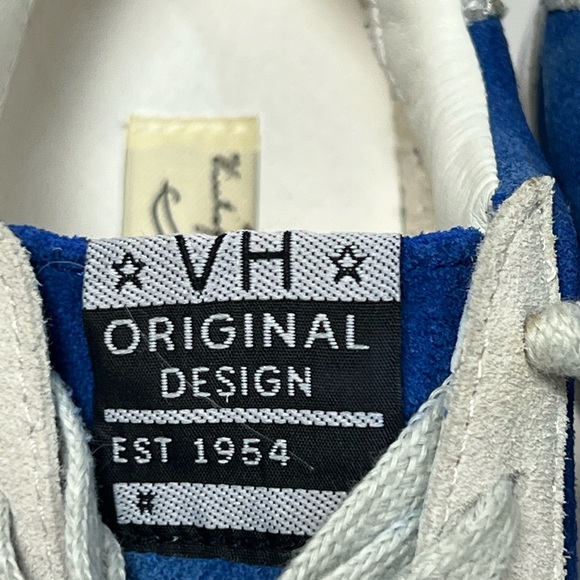 Vintage Havana Blue Suede Star Sneakers Glitter Heel Low Top - Picture 2 of 4